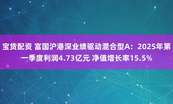 宝货配资 富国沪港深业绩驱动混合型A：2025年第一季度利润4.73亿元 净值增长率15.5%